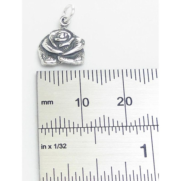 Rose 2d Sterling Silver Berlock .925 X 1 Rosor Blommor Berlocker - 5222