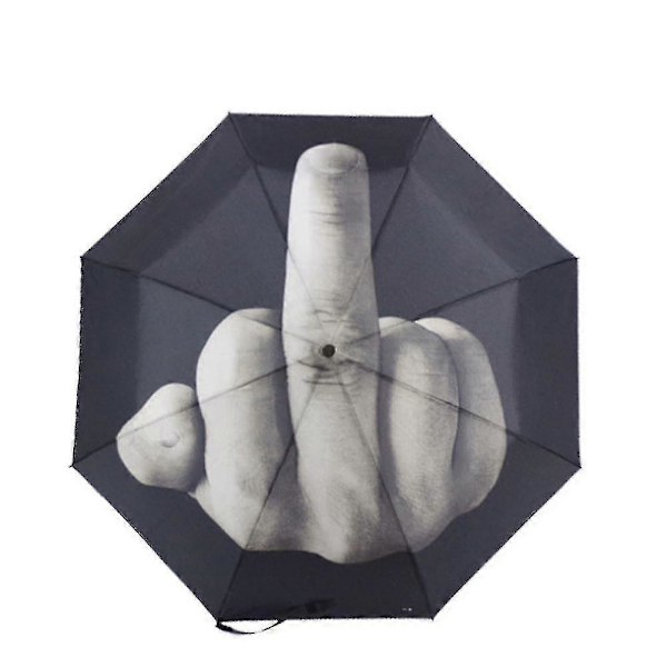 Sort paraply med mellemfingerdesign - Nyhed, cool modegave