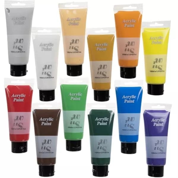 Akrylmaling Sæt - 12x100ml - Kunstnermaling