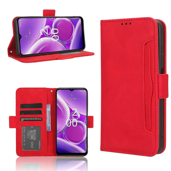 Etui til Nokia G42 5g Cover Justerbar aftagelig kortholder Magnetisk lukning Læderpung Kompatibel med Nokia G42 5g Cover Red