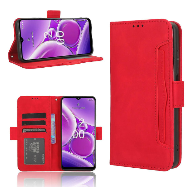 Veske til Nokia G42 5g deksel Justerbar avtakbar kortholder Magnetisk lukking lærlommebok kompatibel med Nokia G42 5g veske Red
