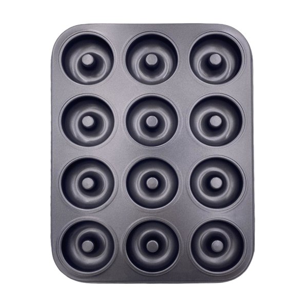 1/2 st Donut Pan 6/12 Grids Kolstål Donut Form Non-stick bakplåt Jämn värmefördelning Munkpanna för hemköket B