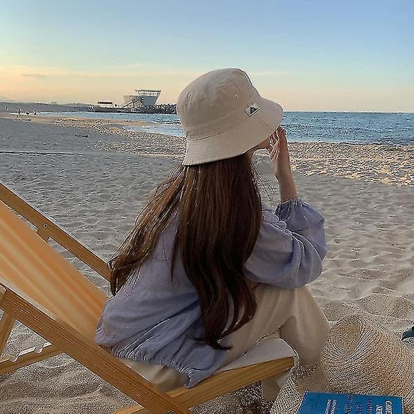 Fiskerhat Bucket Hat Til Mænd/Damer Solhat Sommerhat Broderede Fiskerhatte Beige