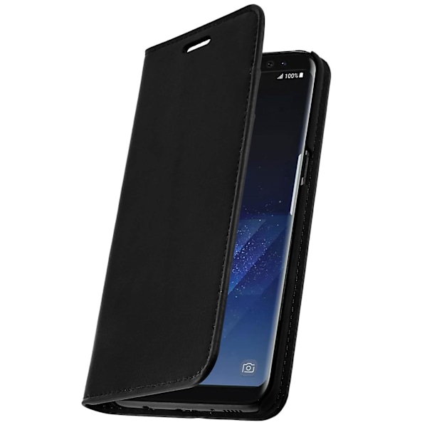 Folio Äkta Läder Galaxy S8 Fodral Kortfack Videoställ