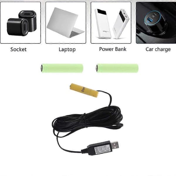 5V USB Strømadapter til 4.5V AAA Batterieliminator Kan Erstatte 3 LR03 Batterier