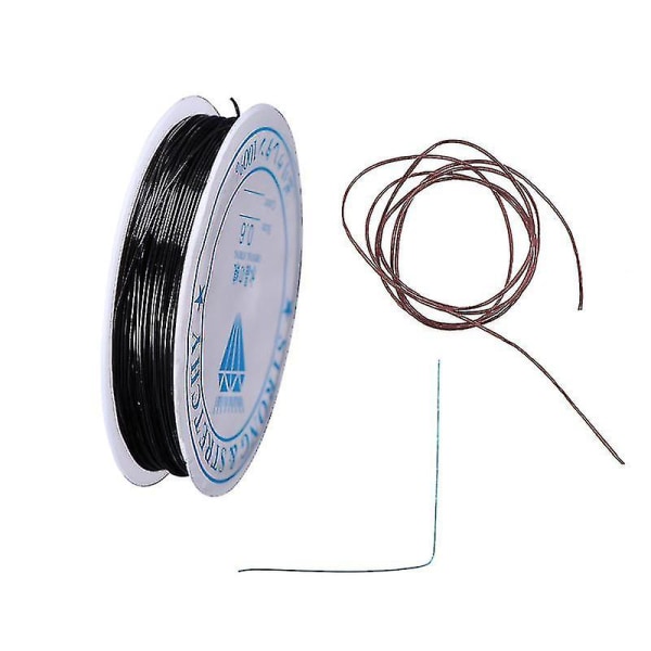 0,6 mm bred gør-det-selv håndlavet smykketilbehør Elastisk reb Perle-reb Krystal Fish Line Wire Elastan-tråd (sort)