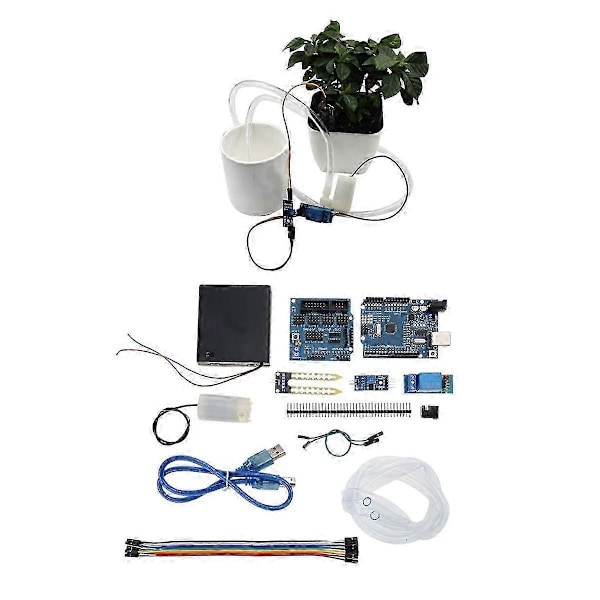 Automatiskt Bevattningssystem Självbevattning DIY Kit Trädgård Växthus Blomma Vattenpump Jordfuktighetssensor Relämodul