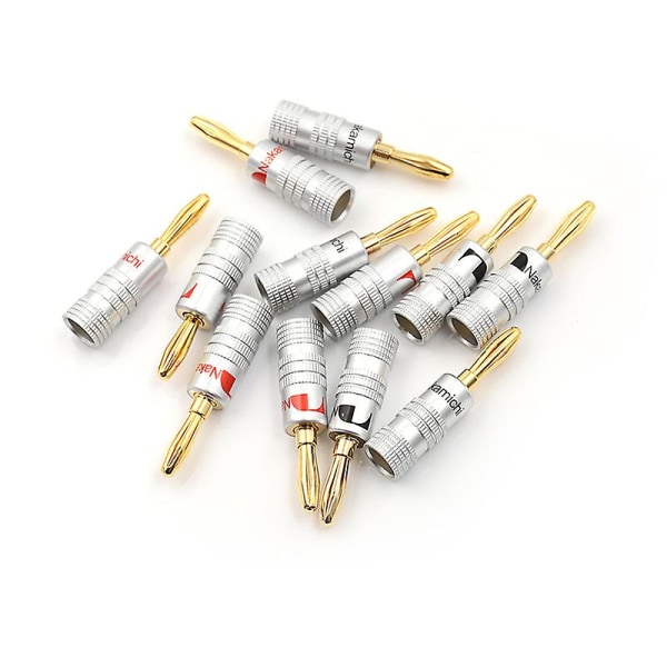 12 kpl Golden Nakamichi Speaker Banana Plug Connector Adapter -liittimet