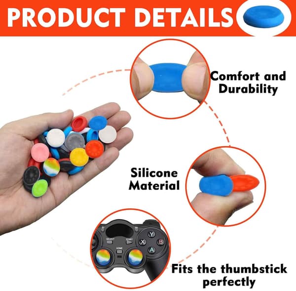30 st Xbox Controller Thumb Grips, Joystickskyddstillbehör kompatibla med PS3/PS4/PS5/360/ONE/Pro