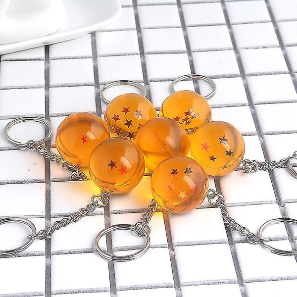 Anime Dragon Ball Series Nøkkelring Charms Tilbehør 1 2 3 4 5 6 7 Star Dragon Balls Cosplay Nøkkelring Anheng Holder Leker Gave 1 star