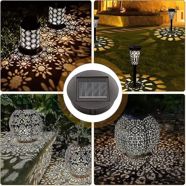 4 stk. Solcellelamper med LED-pærer, Solcellelamper, LED-solcellepanel-lyktdeksel