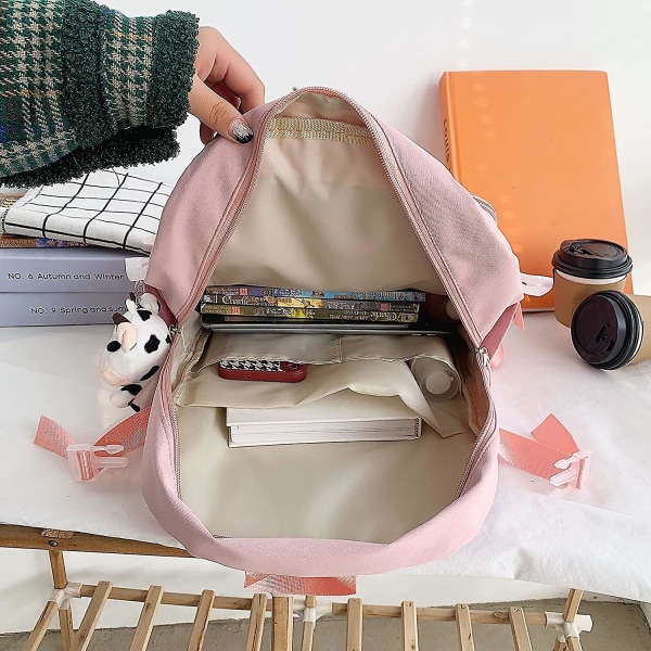 Kawaii rygsæk med stifter Kawaii skolerygsæk Sød æstetisk rygsæk Sød Kawaii rygsæk til skole