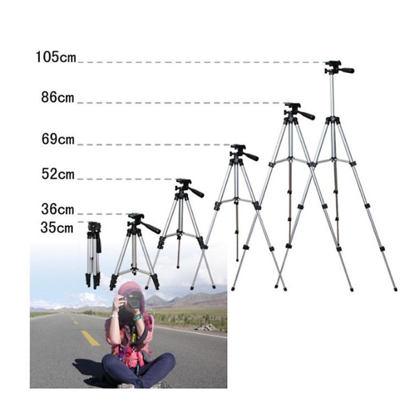 Tabletstativ Videokamera Stativ Stativ Dslr-kamera Stativmontering Kamerastativ Silver