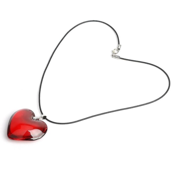Kärlekshjärta rött hängehalsband för kvinnor
