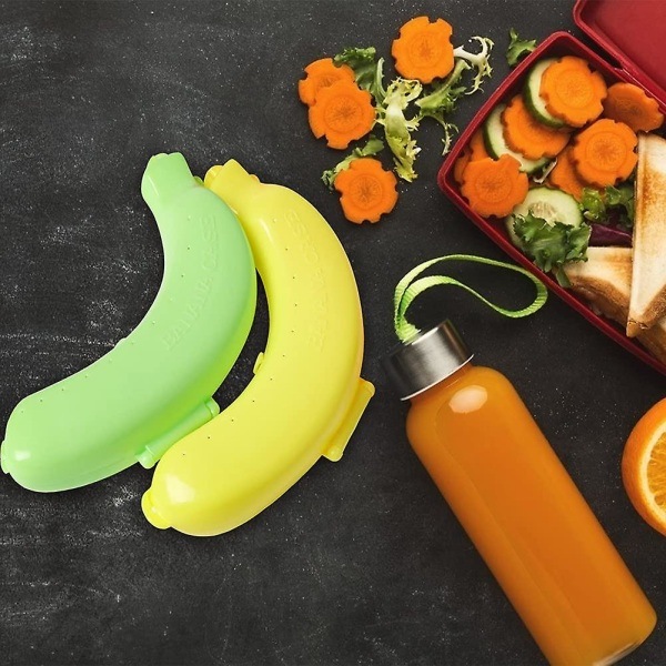 Bananboks, 3-pakke Bananholder i forskjellige farger Utendørsreiser Søt Banana Protector Oppbevaringsboks