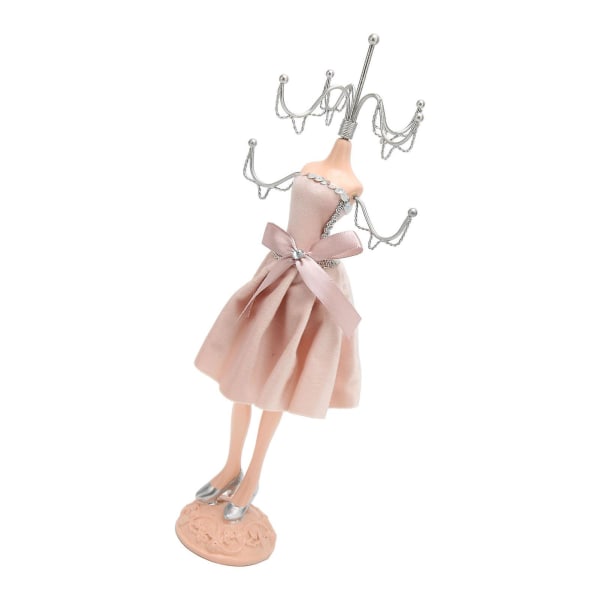 Mannequin Dukke Ring Tower Prinsesse Kjole Opbevaring Butterfly Mannequin Dukke Halskæde Model Med Sølv Stand Pink