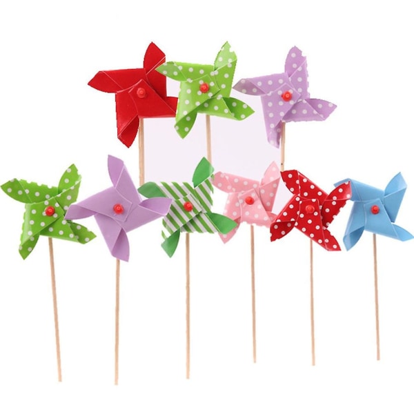 18 kpl Lovely Mini Pinwheel Cupcake Picks -kakkupäälliset