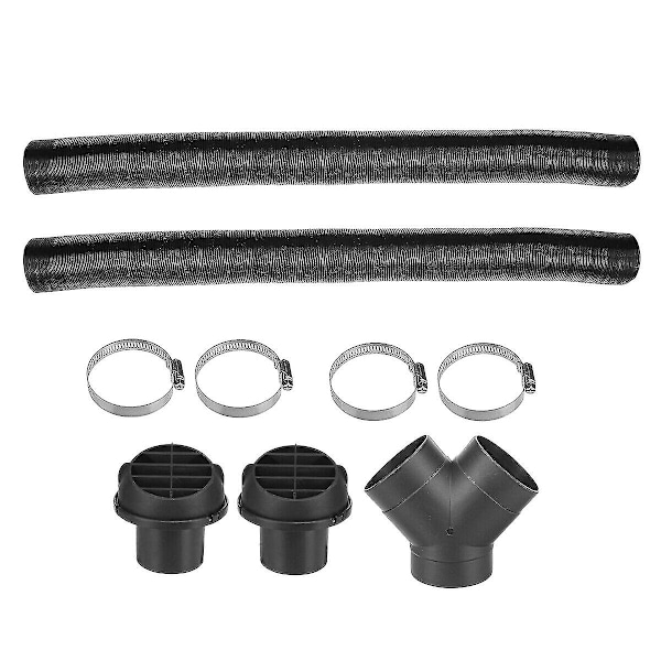 75mm Bil Auto Värmeledning Rör Y-stycke Varm Utlopp Vent Slangklämmor Set För Parkeringsvärmare Webasto Eb