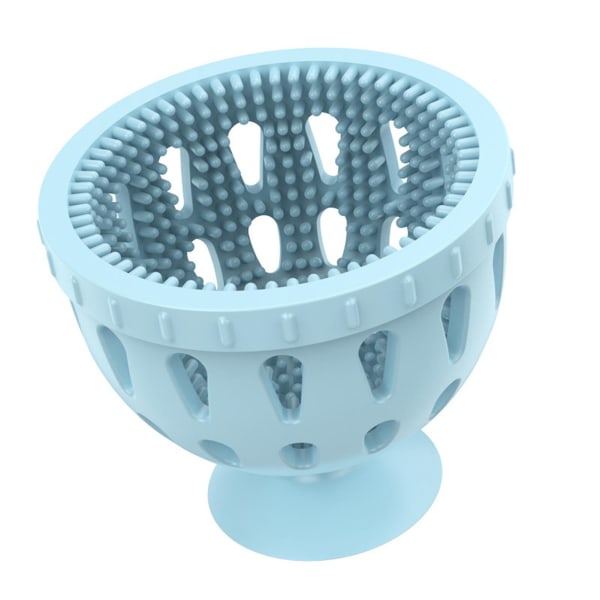 Æggerensebørste Fleksibel æggeskrubber i silikone Praktisk effektiv æggeskalsvasker til hjemmebrug Blue