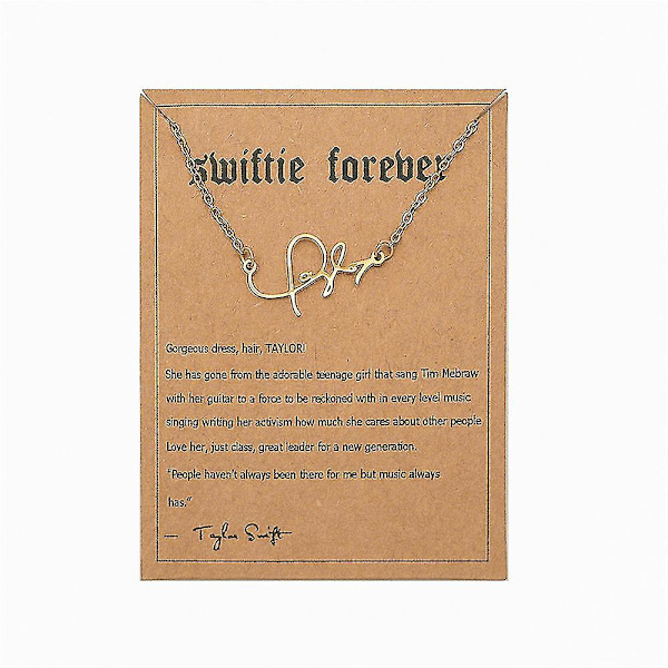 Halskje med bokstavhengsler inspirert av Taylor Swift for kvinner Swiftie smykker Musikkelsker Fan Bursdagsgaver Signature