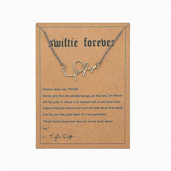 Taylor Swift Inspirerad brevhalsbandshänge för kvinnor Swiftie smycken Musikälskare Fan Födelsedagspresenter Signature