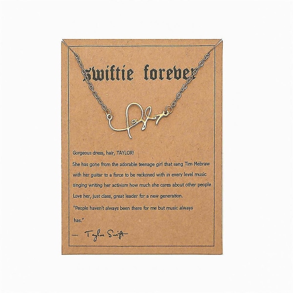 Taylor Swiftin inspiroima kirjekaulakoru riipus naisille Swiftie-korut musiikin ystävän fanien syntymäpäivälahjat Signature