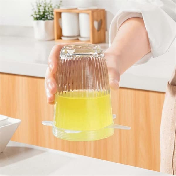 Matgodkjent silikonlokk for oppbevaring av mat, multifunksjonelt skållokk.