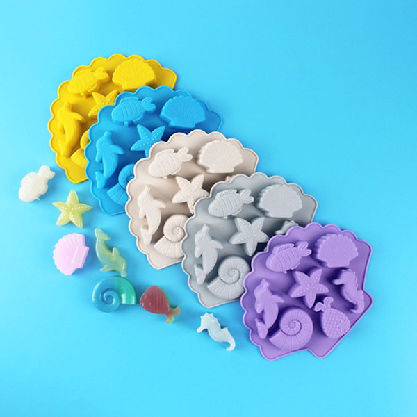 Liten silikonform med havdyr-form for DIY godteri fondant kakedekorasjoner