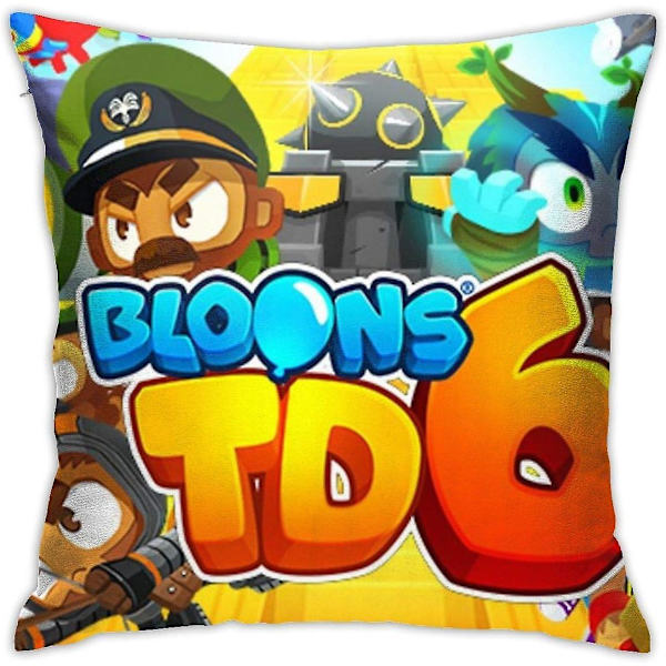 Bloons Tower Defense 6 tecken Sovrumssoffa Soffa Fyrkantiga kuddfodral Heminredning Kuddfodral 18x18 tum AA-9314