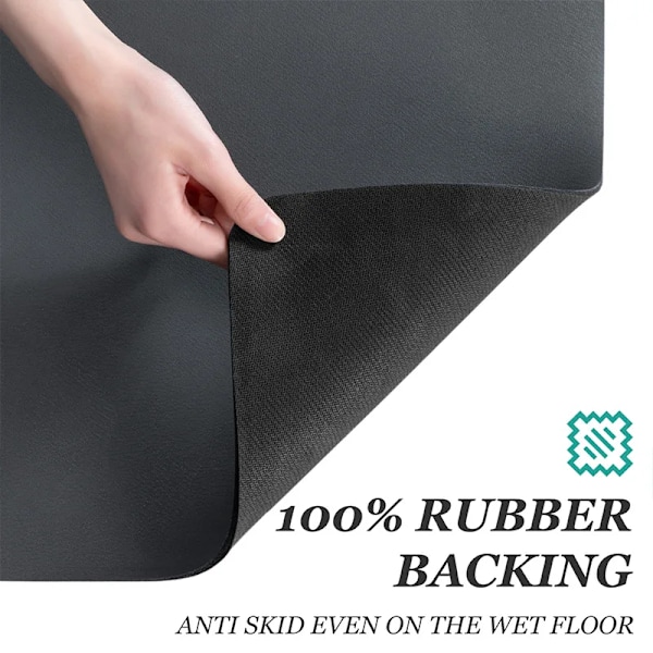 Superabsorberende Stor Kjøkkenmatte Absorberende Antiskli Avrenningsmatte Kaffe Oppvask Tørkematte Hurtigtørkende Baderomsmatte Servisematte 50X60CM