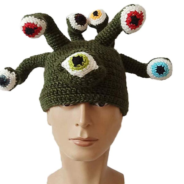 Talvi neulottu hattu Octopus Tentacles Pipo Hattu Hauska Lämmin Cap Unisex Aikuisille Green