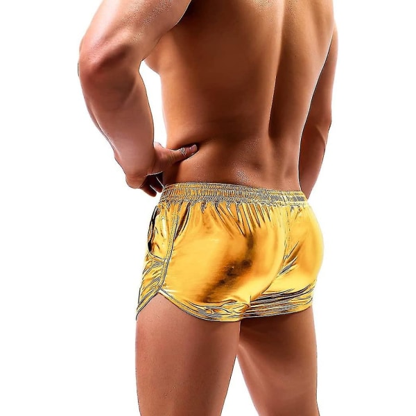 Mænds sexede metalliske skinnende boxershorts korte bukser med lommer