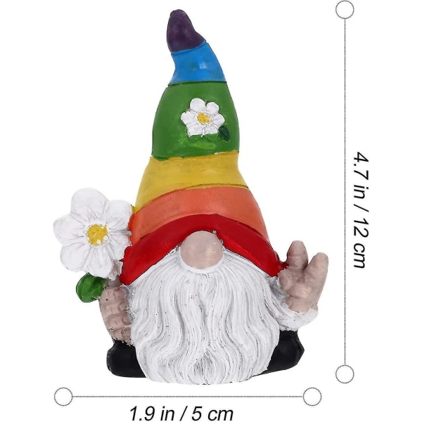 Rainbow Gnome Resin Frekk hagenisse Hagedekor Lgbtq Gavestatue Figur Gnome(flerfarget)(1stk)