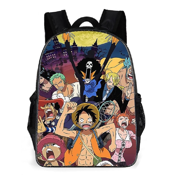 Anime One Piece Ryggsäck för Barn Pojkar Flickor Utomhus Resa Skolväska Dagryggsäck Axelväska Ryggsäck Presenter B