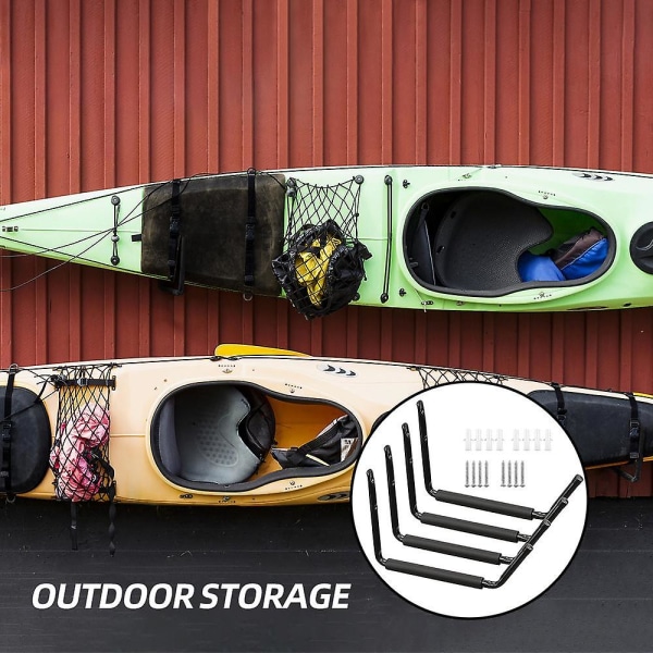 4st Kajakförvaringsställ Kraftiga garagehängare Jumbo väggkrokar för kanotkajak