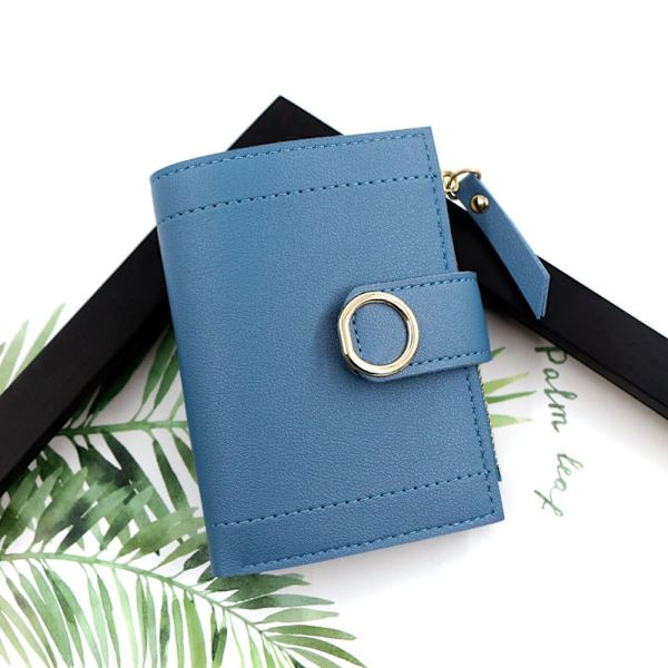 Kvindes Kort Tegnebog Dame Clutch Taske BLÅ Blue