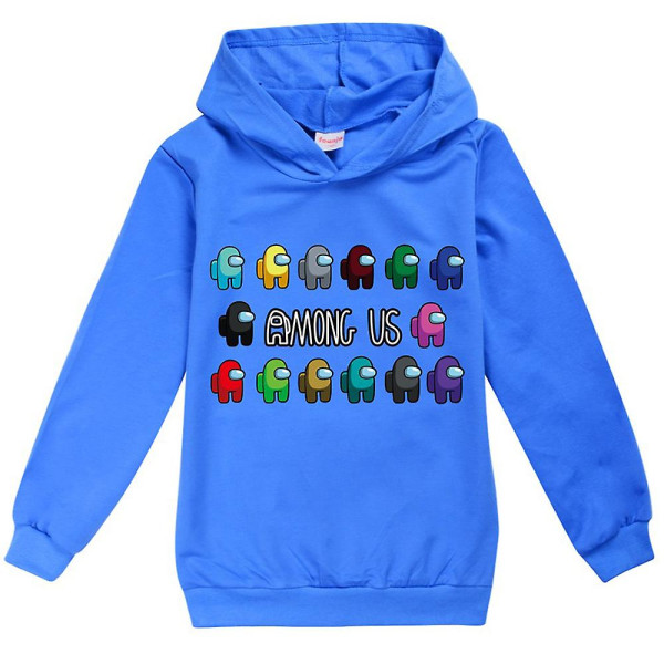 Among Us Impostor Kids Hoodie Hættetrøje Sweatshirt Toppe Blue 9-10 Years