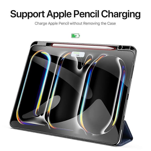 DUX DUCIS Domo-serien til iPad Pro 13 (2024) Etui Trefoldigt Stativ Auto Sleep / Wake Folio Læder Tab Multicolor Blue