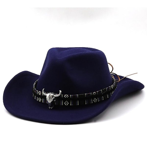 Ny Vinter Retro Dame Herre Uld Western Cowboy Hat Mode Bredskygget Gentleman Jazz Bowler Hat Sombrero Cap