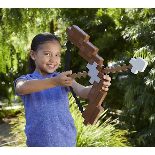 Minecraft, min pil och båge runt om i världen kan skjuta leksaker, bruna rollspelsaccessoarer för barn, födelsedagspresenter till barn och fans