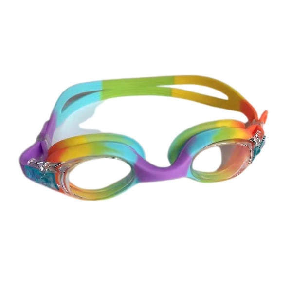 2-pak Wekity svømmebriller til børn, piger, drenge i alderen 3-14 år, anti-dug 100 % UV-beskyttelse med rejsetaske (iriserende) xq-sg324