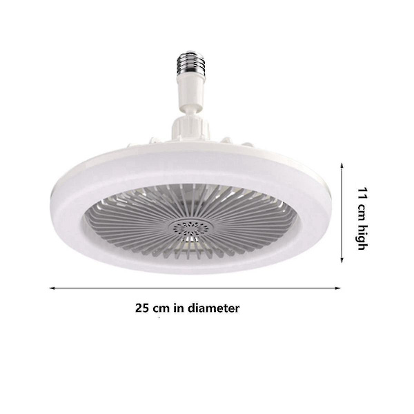 E27 Takfläkt med Belysning, Inbyggd Låg Fläktlampa, Elektrisk Fläkt Gimbal Lamphållare (grå)