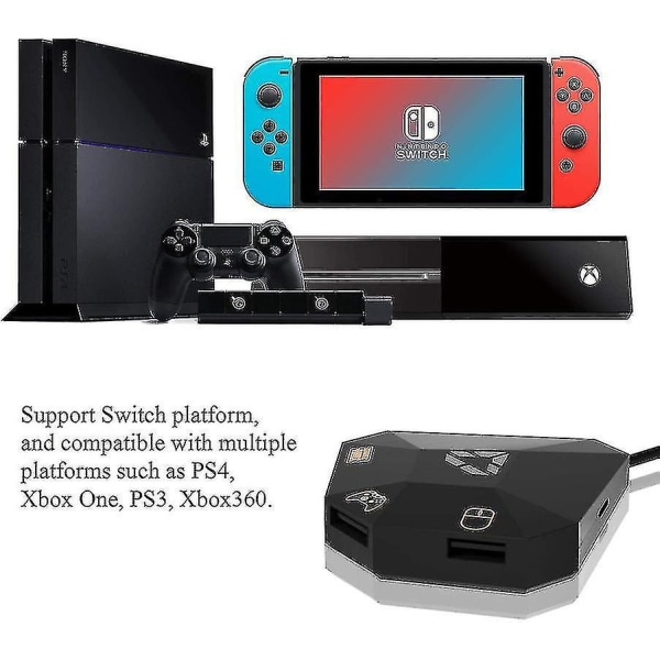 Tastatur- og Musadapter til Nintendo Switch/ Ps4/ Ps3/ Xbox One/ Xbox 360 Konverter