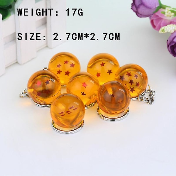 Anime Dragon Ball Series Nøkkelring Charms Tilbehør 1 2 3 4 5 6 7 Star Dragon Balls Cosplay Nøkkelring Anheng Holder Leker Gave 7pcs a set