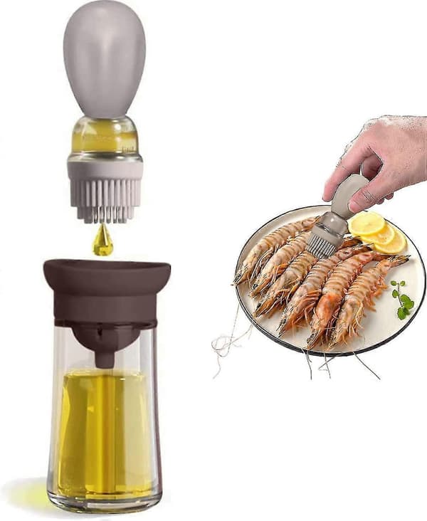 Oljespridare i glasflaska med silikonborste