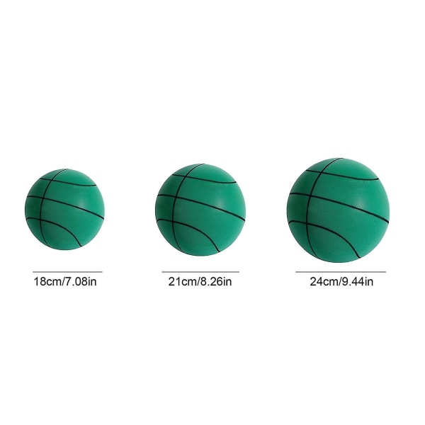 The Handleshh Silent Basketball - Premium materiale, lydløs og blød skumbold, trænings- og spillehjælper Green 18cm