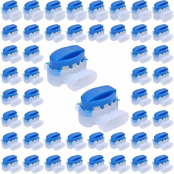 50 Stycken Resin Fyllda Kabelkontakter, 314 Kontakter för Automower Robotgräsklippare, Blå