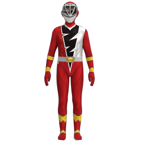 Anime Fancy Aikuiset Lapset Kishiryu Sentai Ryusoulger Jumpsuit Cosplay-asu Halloween Juhla Roolileikki Lapset Miesten Vaatteet D_y Red 140