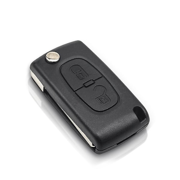 2 Knappar Bil Fjärrnyckel Id46 Chip För Peugeot 207 307 308 407 807 433mhz Va2 Blad Ce0536
