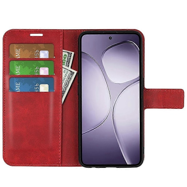 Til Xiaomi 14T Pro Stativ Etui Anti-Ridse Kalveskindstekstur Læder Telefon Cover - Gul